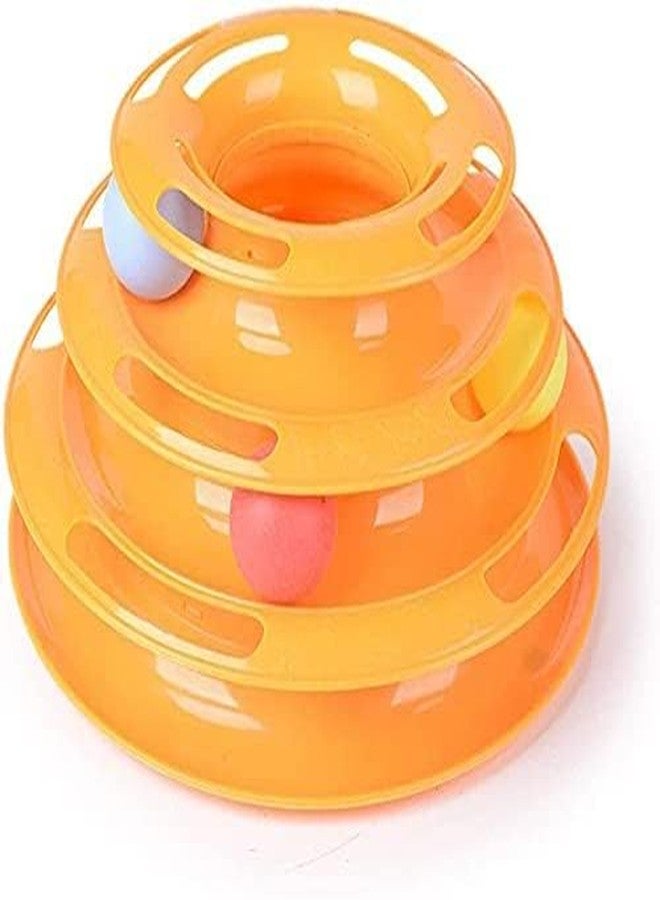 KittuPet Cat Toy Roller 3-Level Turntable Cat Toys Balls with Three Colorful Balls Interactive Kitten Fun Mental Physical Exercise Puzzle Kitten Toys. Pack fo 1 Color Blue - Image 3
